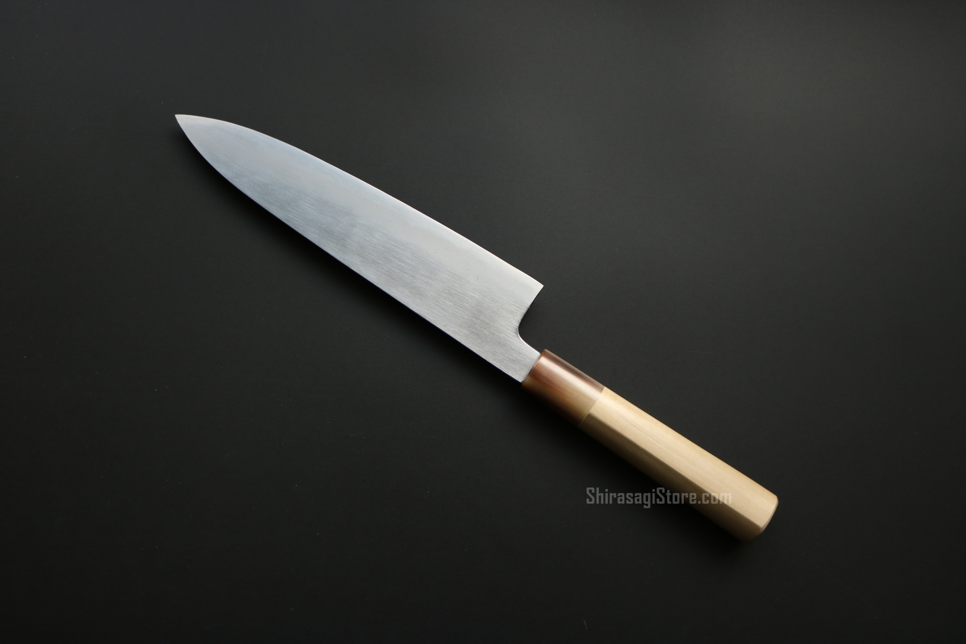 水野鍛錬所「源昭忠」和牛刀 包丁 洋研ぎ (しのぎ無） 本鍛錬 青二鋼 7