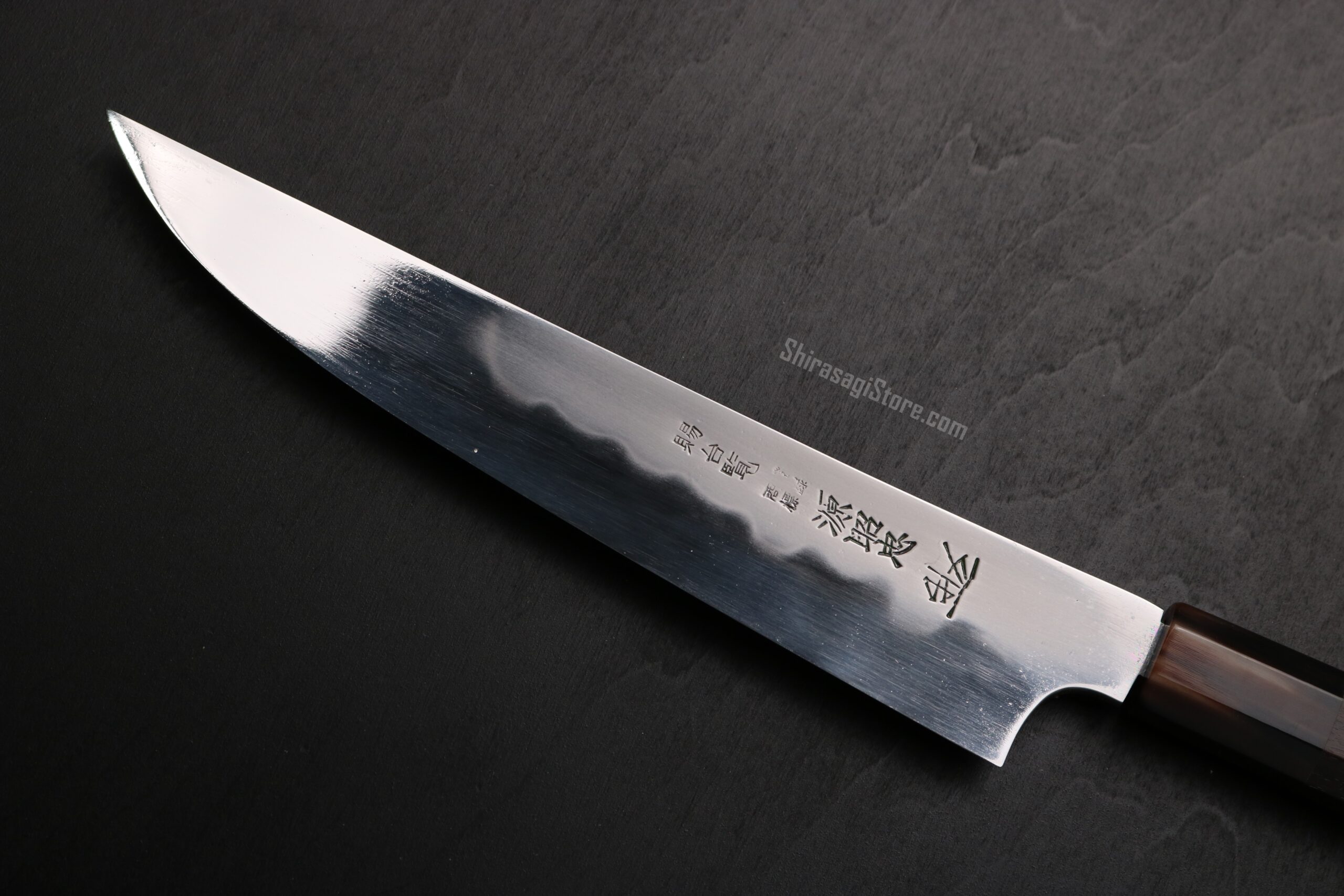 水野鍛錬所「源昭忠」本焼 片刃 刀型 包丁 デラックス 青二鋼 両鏡面 7