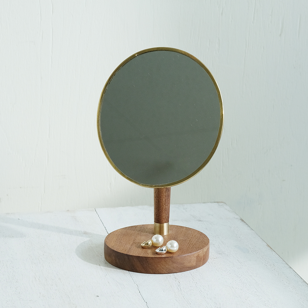 BRASS＆WOOD スタンドミラー オーバル | shesay(志成販売