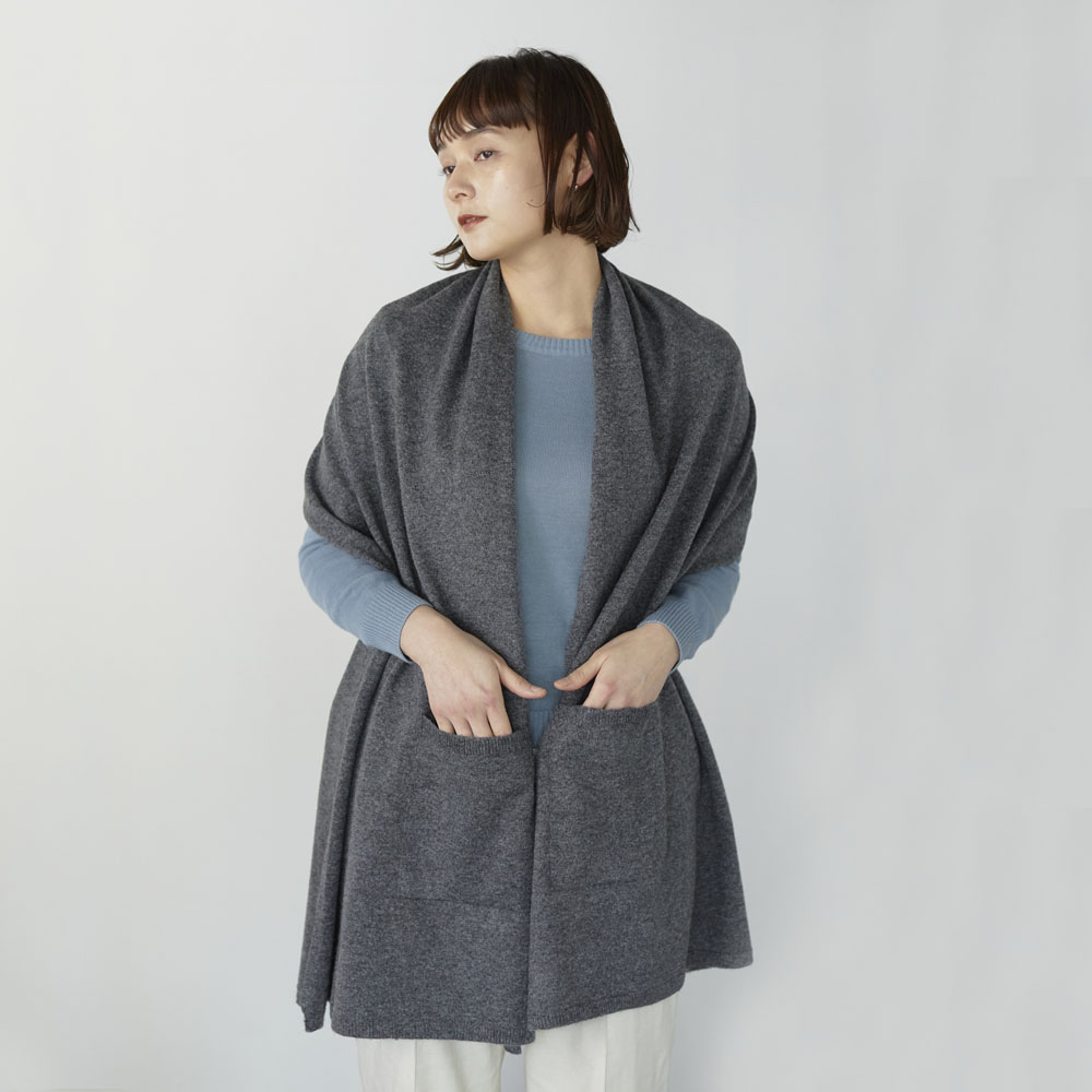 リューズニット 軽くてやわらかいスフレのようなポケットショール（3色