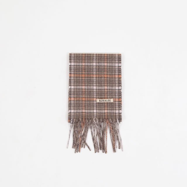 AURALEE CASHMERE CHECK NARROW STOLE [A21AM01CS]