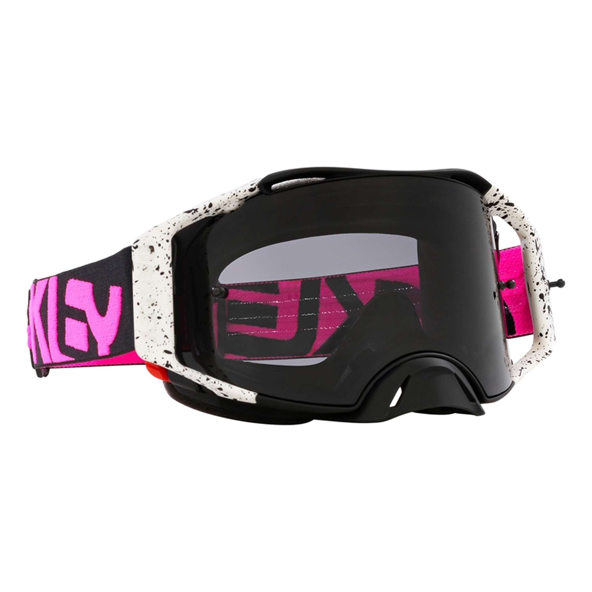 Oakley Airbrake Black Splatter Goggle Pink with Grey Lens