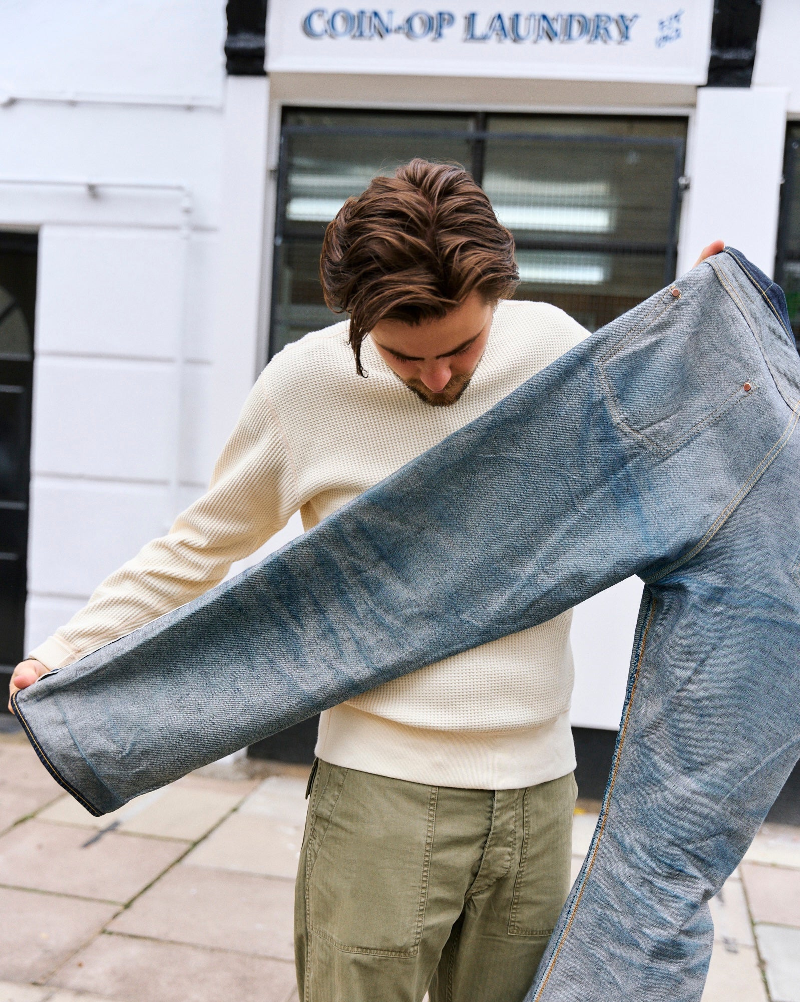 ONI Denim 552 Natural Indigo Secret Denim 20oz Slim Straight Jean