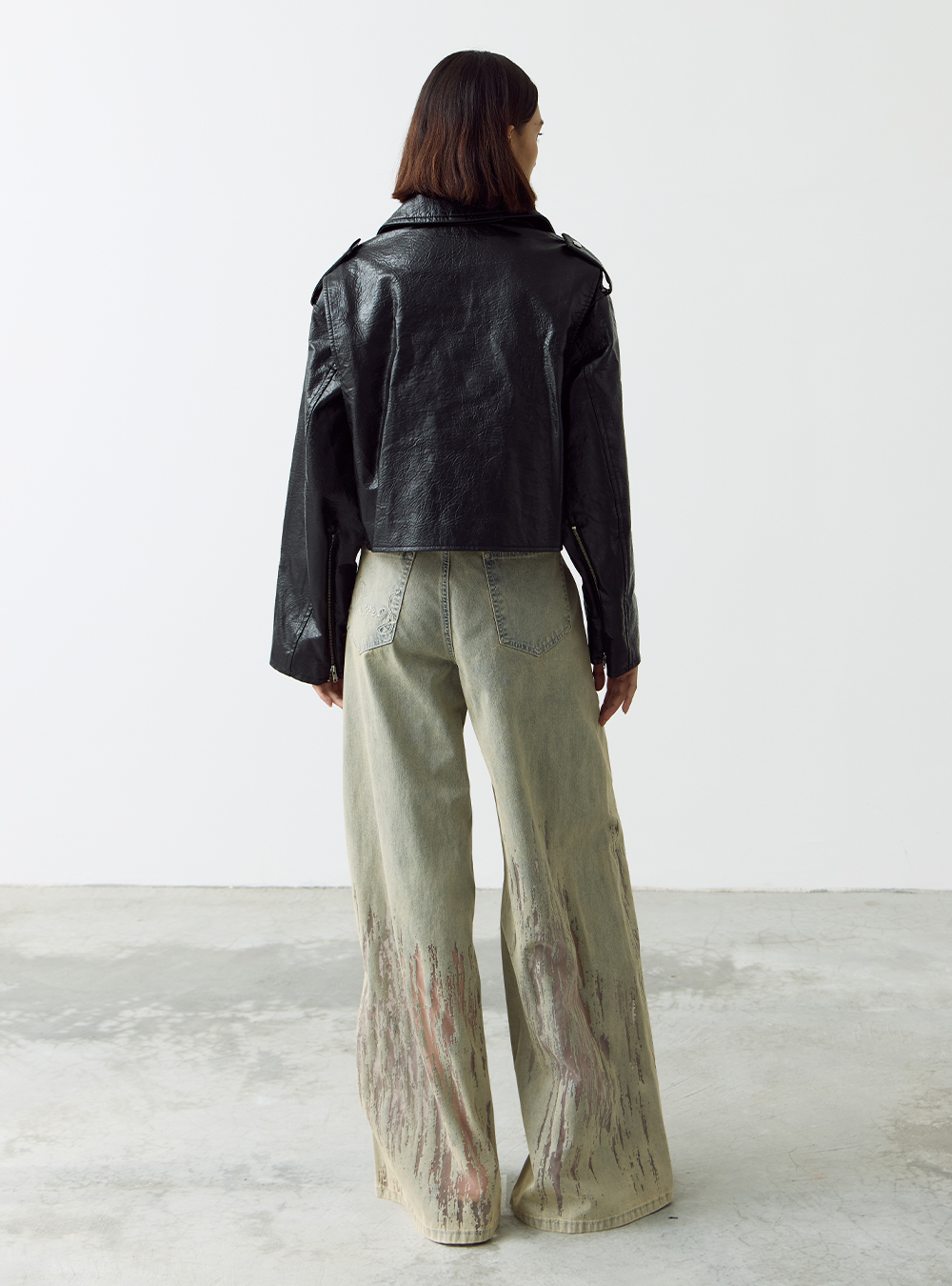 Metal Leather Narrow Belt Off White - By TOGA ARCHIVES societyA