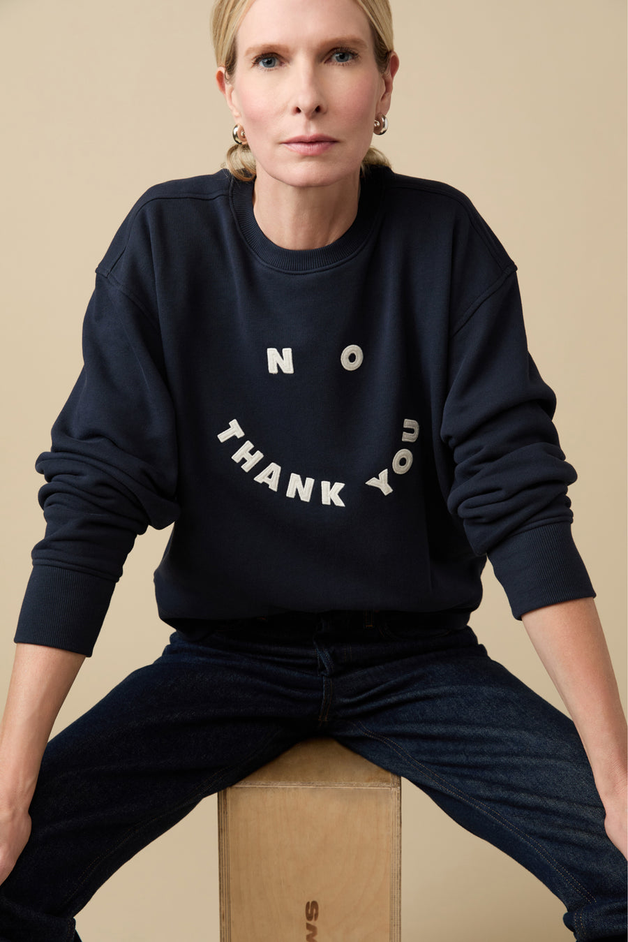 The No Thank You Sweatshirt in Navy – Sold Out NYC