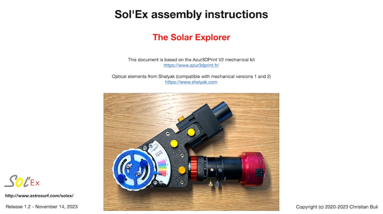 Sol'Ex : Construction-en