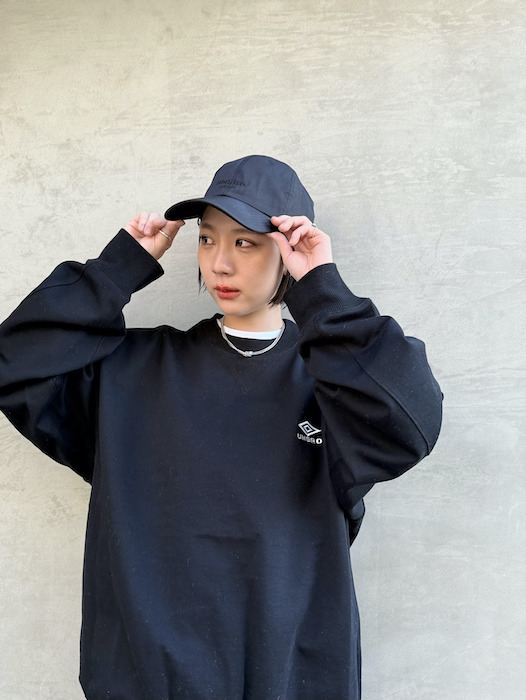 HIGH GAUGE COTTON SWEAT LS -BLACK- 【 ssstein × UMBRO 】Capsule