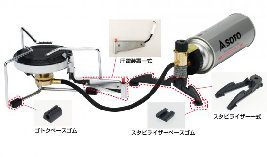 シングルバーナー ST-301用 スタビライザー一式（ベースゴム付）ST-301