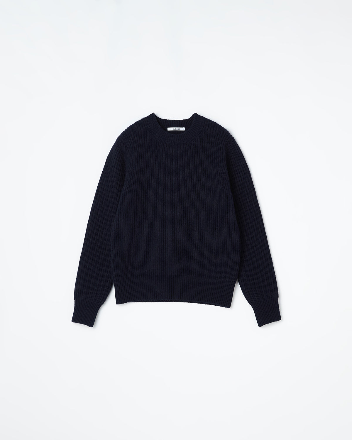 UNISEX】5G片畦編み ウール×カシミヤ クルーネック SL9W-725