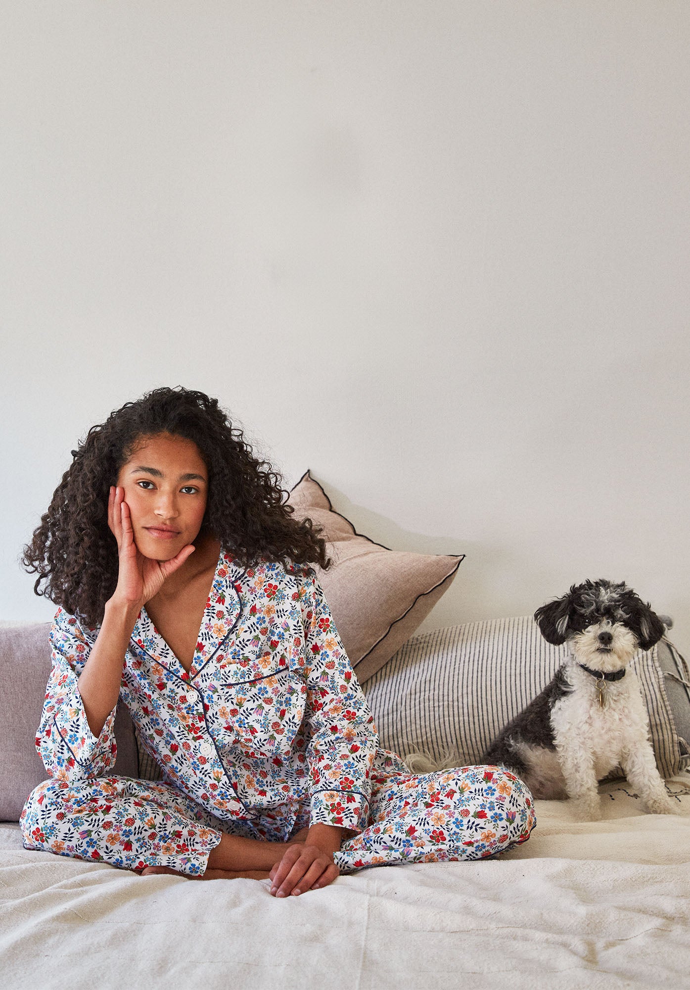 SLEEPY JONES | Marina Pajama Set in Liberty Edenham Floral White