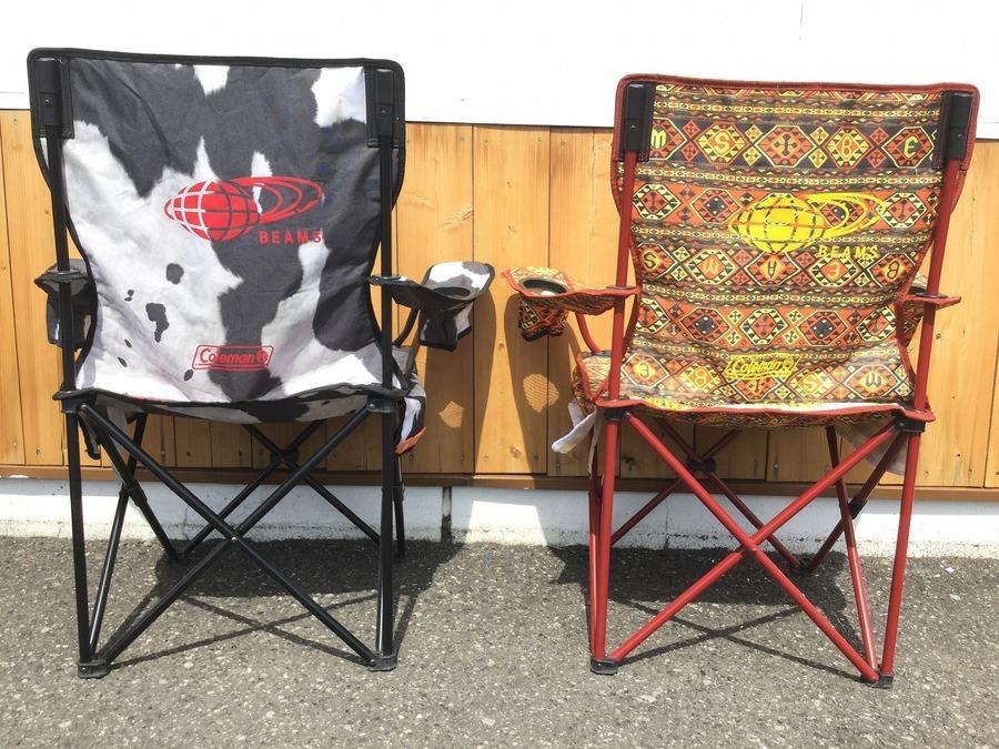 希少モデル】Coleman × BEAMS コラボチェア ペイズリー赤&黒 希少