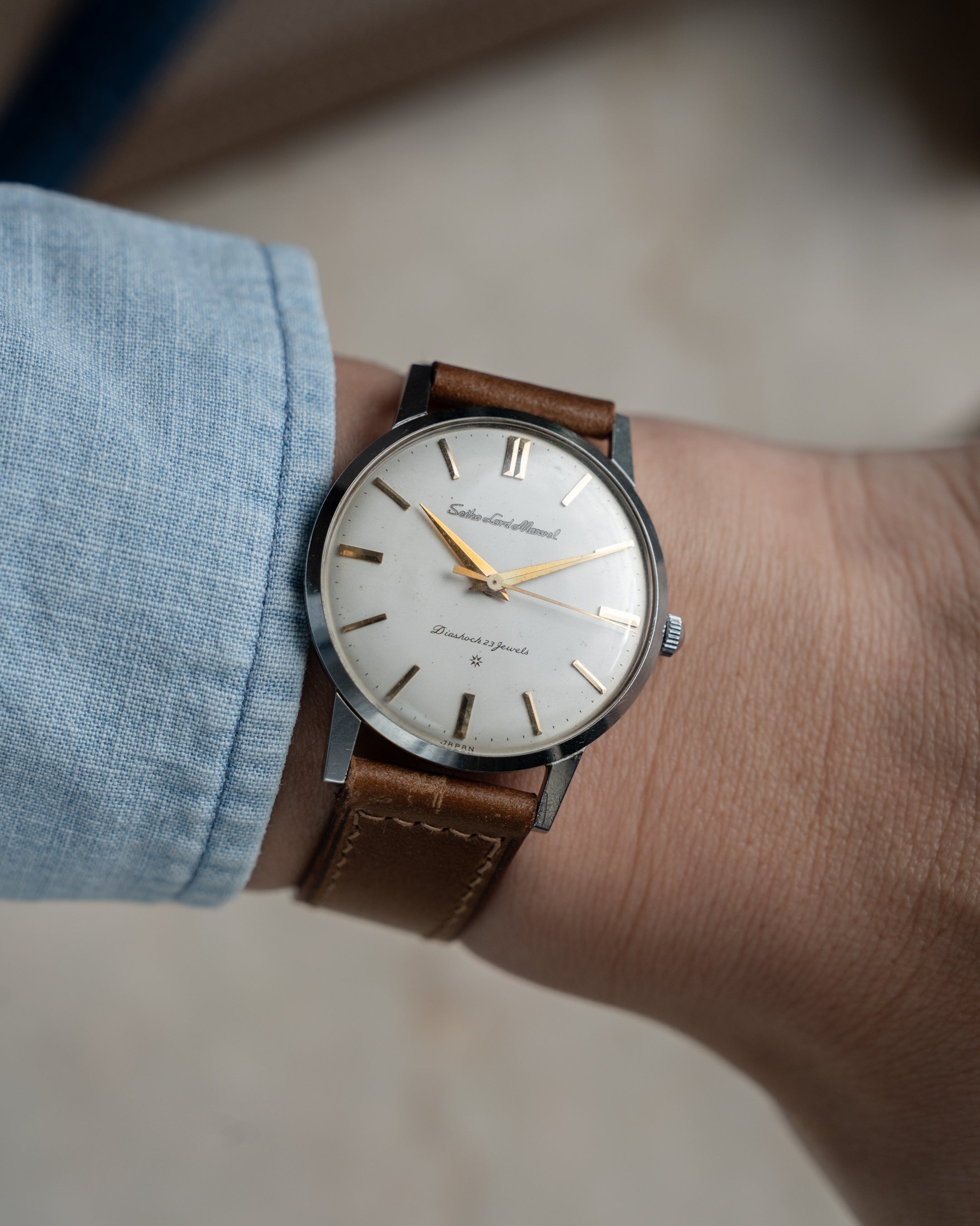 Seiko Lord Marvel 1st generation, carved mark 3 dial, Oct 1959