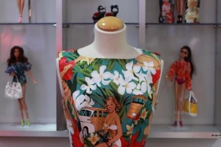 ピンナップガール柄ベルト付き50'sサーキュラーワンピース☆XL