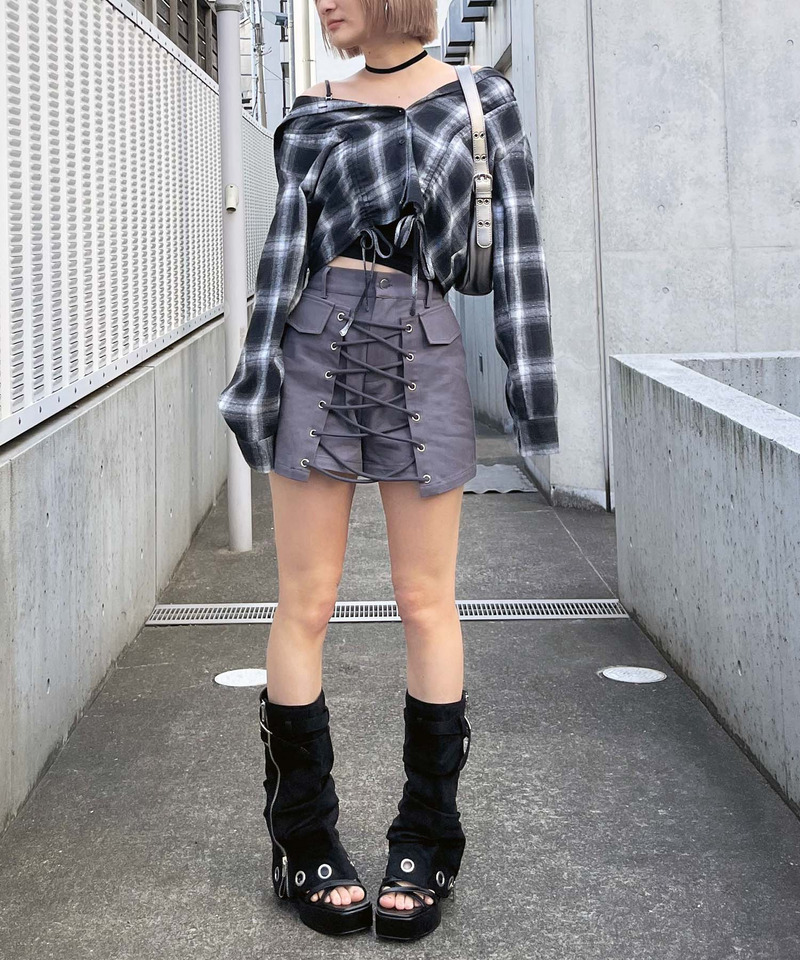 ラップ付きレースアップショートパンツ｜SPIRALGIRL スパイラルガール