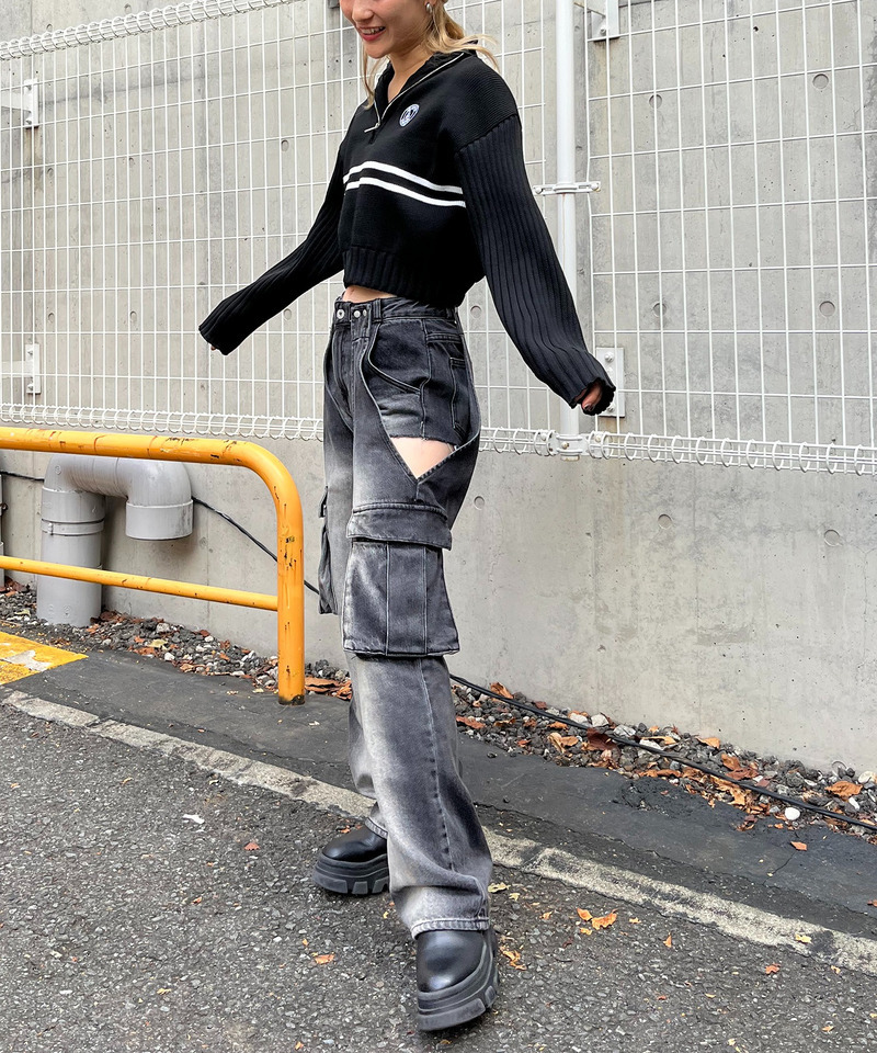 2WAYカーゴオーバーダイデニム｜SPIRALGIRL スパイラルガール 商品詳細