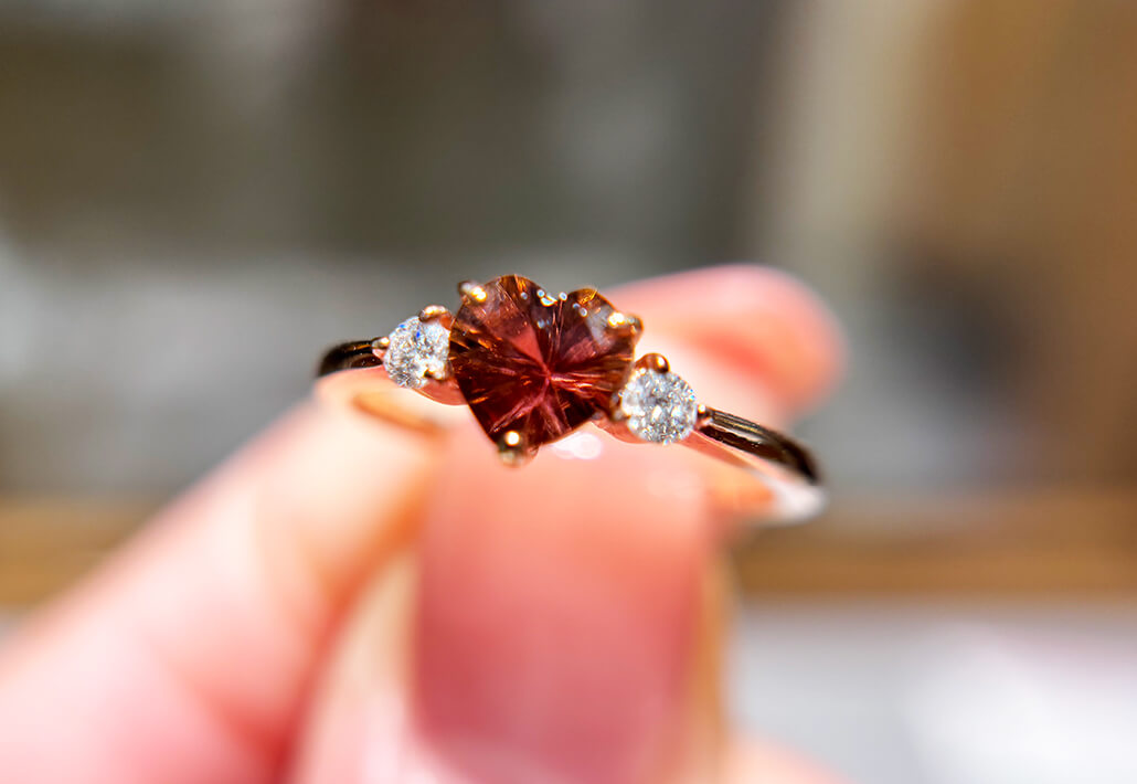 K18/PGピンクトルマリンリング0.63ct_10万円均一