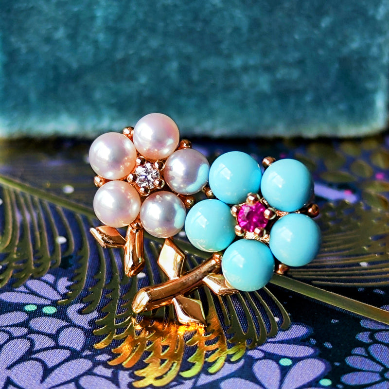 MIKIMOTO ミキモト あこや真珠 ダイヤモンド ターコイズ ルビー