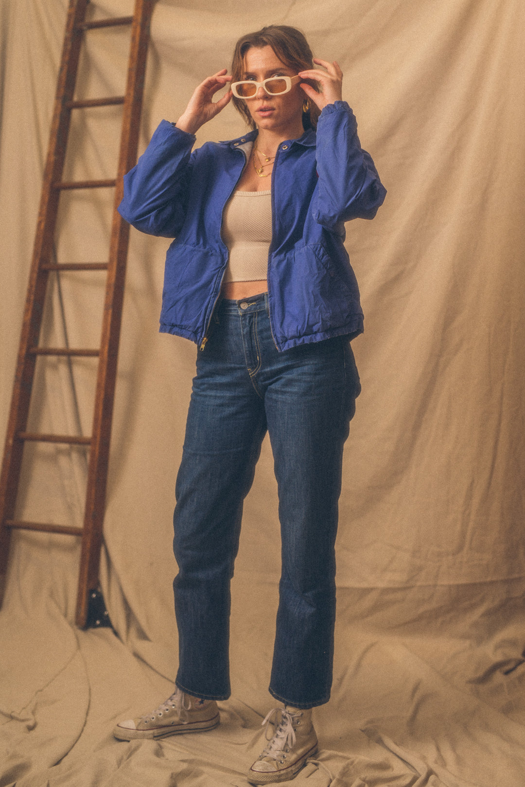 Vintage 90's Polo Cotton Jacket- Blue – Mom's Sweet Shop