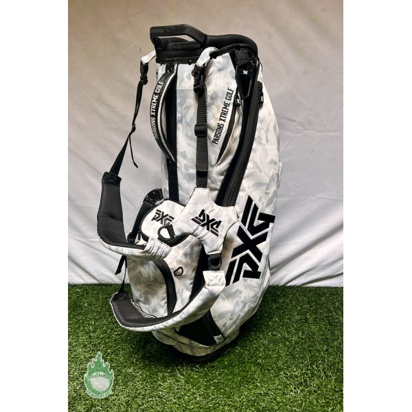 Used PXG Carry Stand Bag White Camo w/ BackPack Straps And