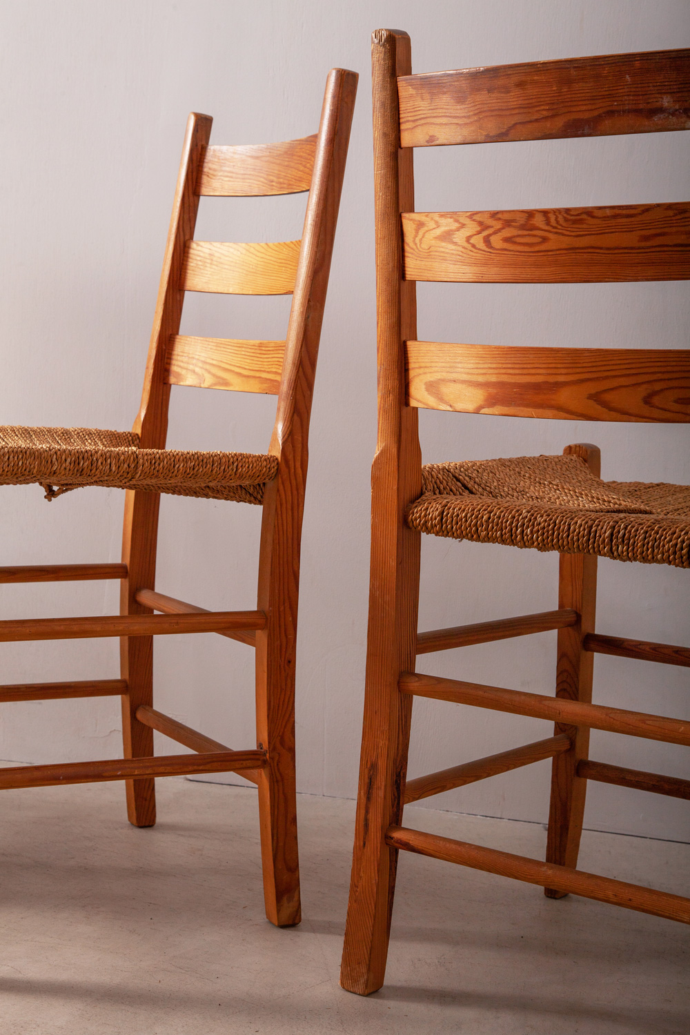 stoop | Danish Antique Dining Chair in Wood and Rope