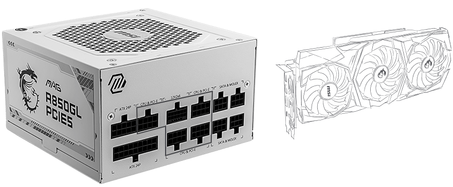 MAG A850GL PCIE5 WHITE | Power Supply | Overflow With Power