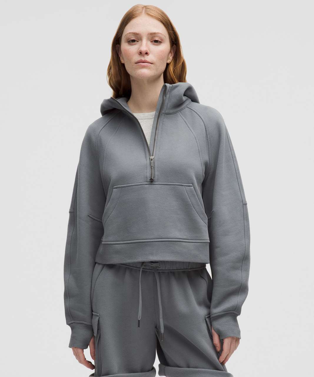 Lululemon Scuba Oversized Half-Zip Hoodie - Solar Grey - lulu fanatics