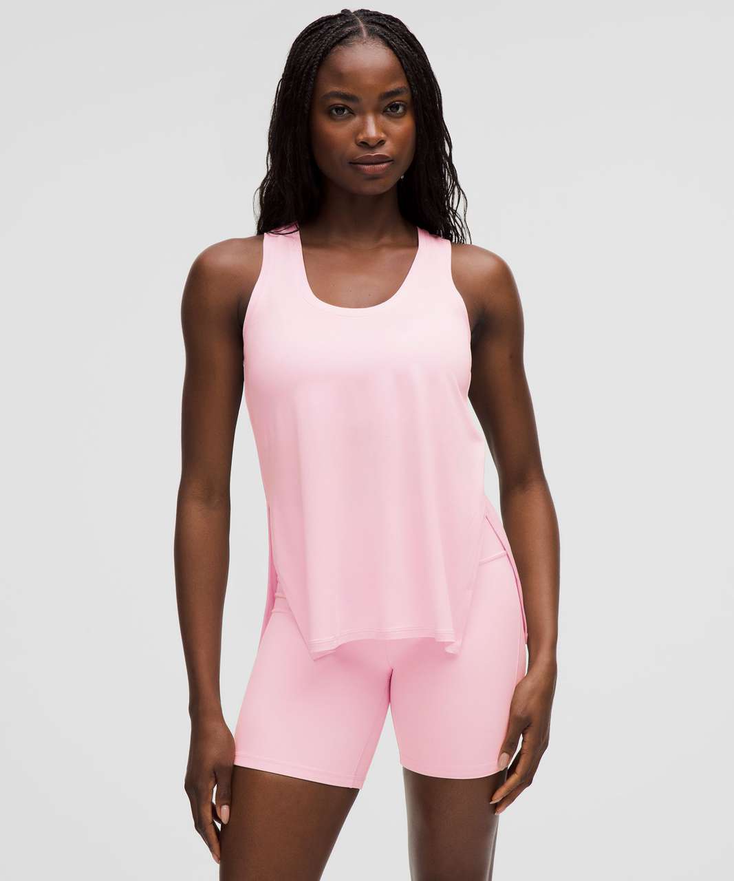 Lululemon SilkAppeal Side-Slit Tank Top - Pink Organza - lulu fanatics