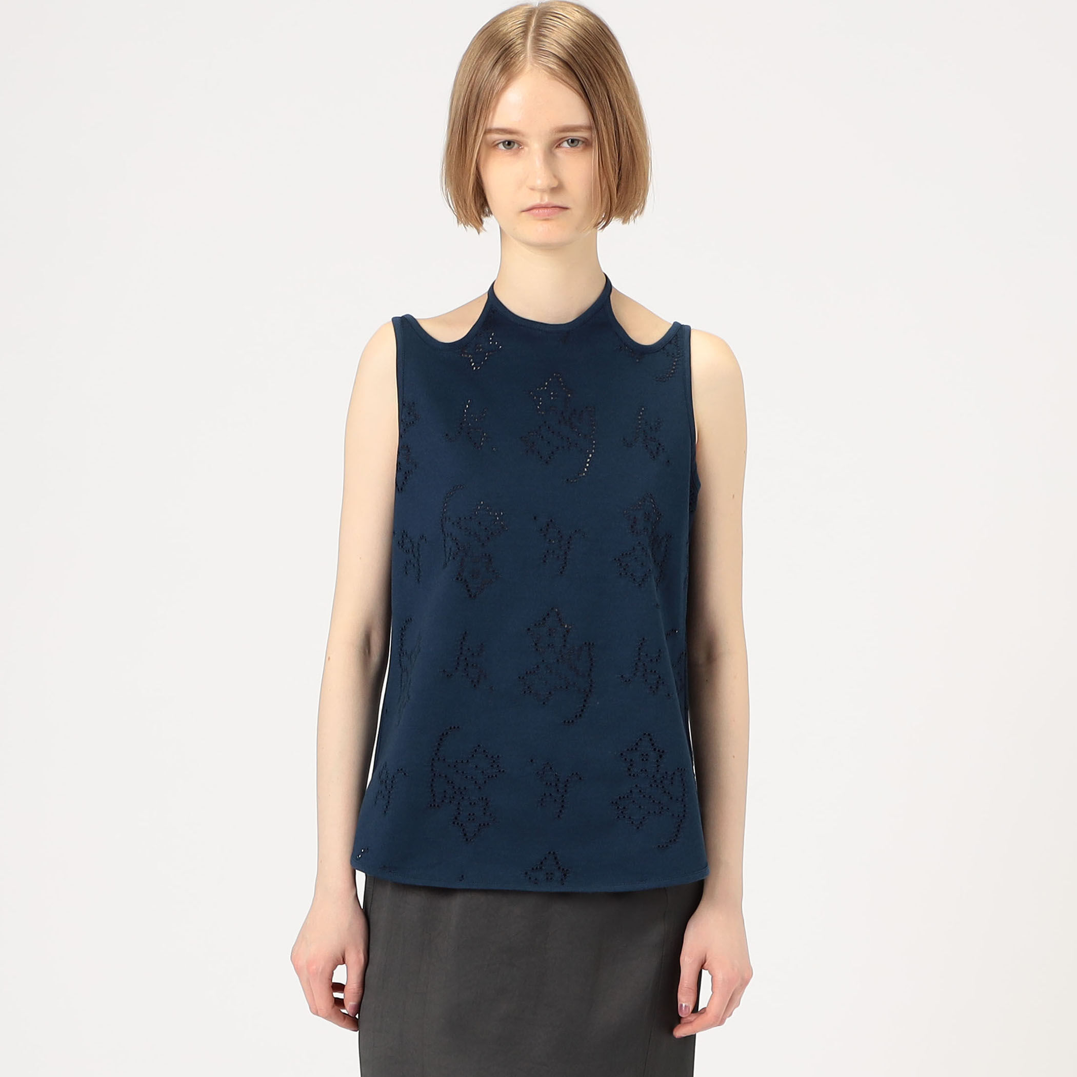 別注】Mame Kurogouchi Eyelet Jersey Jacquard Sleeveless Top