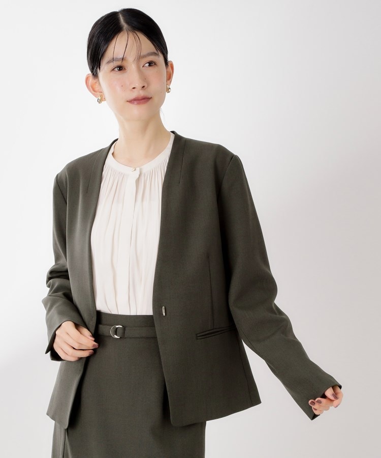ビジネスノーカラージャケット【セットアップ可/洗える】/CAVIAN