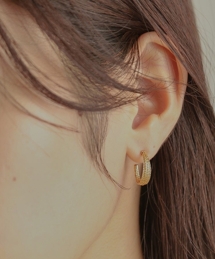 K18ミラーカット7連 フープピアス（ピアス） | COCOSHNIK（ココシュ