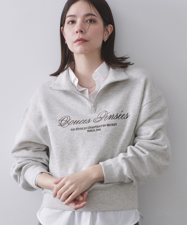 ハーフZIPロゴ刺繍裏毛【洗濯機OK】（スウェット・トレーナー