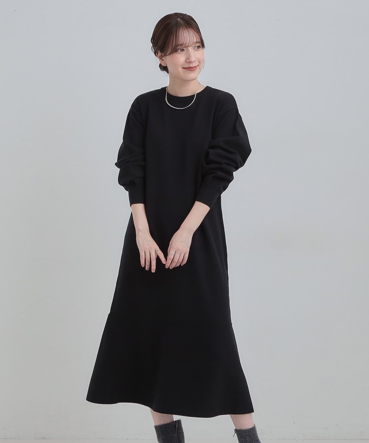 洗濯機可/S-LL】スタイルがすっきりに見える 裾マーメイドニット