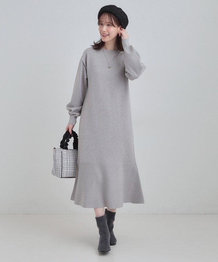 洗濯機可/S-LL】スタイルがすっきりに見える 裾マーメイドニット