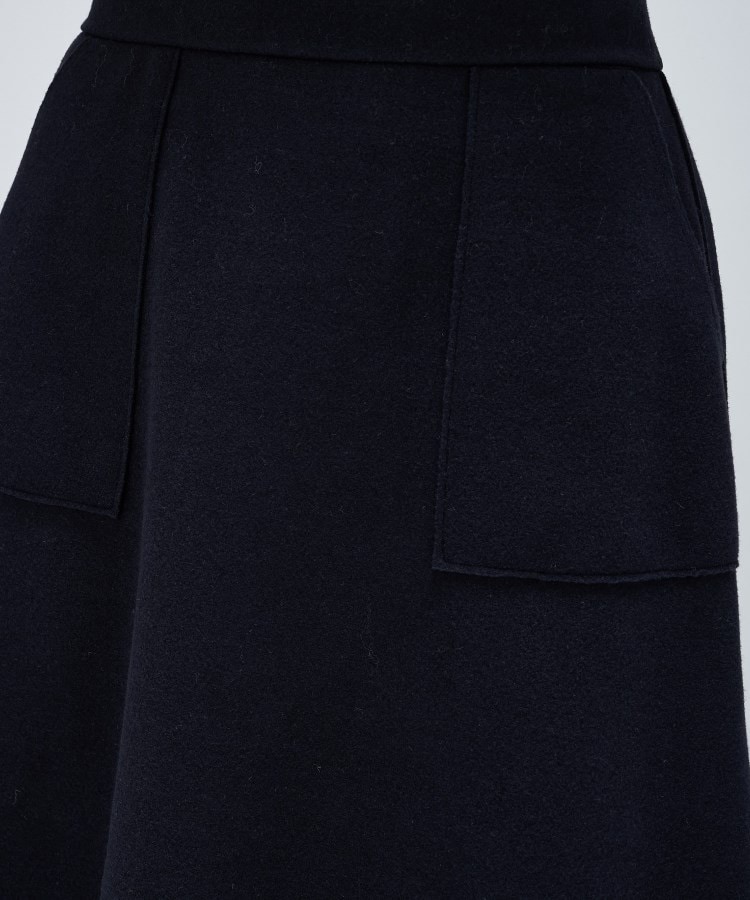 手洗い可】メルトンジャージフレアスカート（ミモレスカート
