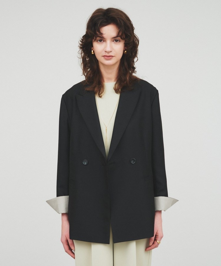 セットアップ／手洗い可】ポイントカラーテーラードジャケット