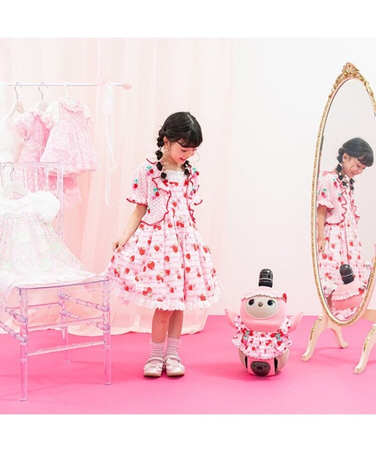 mezzo piano × LOVOT イチゴ柄ヘアバンド付きワンピース（その他