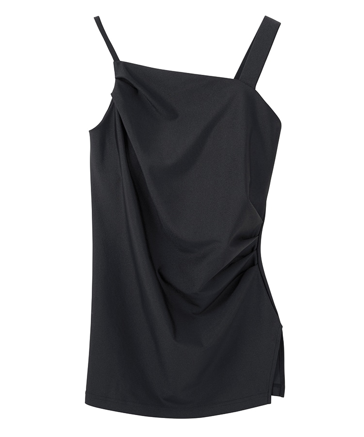 SUKALA】シャインストレッチアシンメトリーチュニック(XS・S・M・L