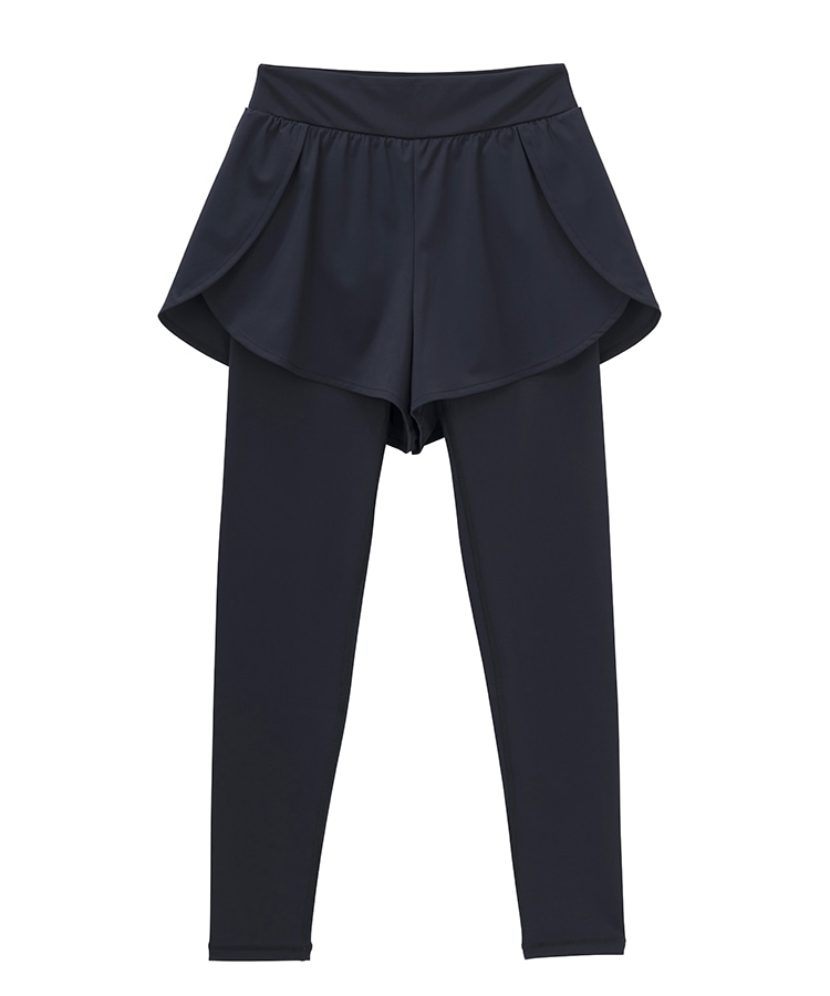 SUKALA】ショートパンツ付きベーシックレギンス(XS・S・M・L・LLサイズ