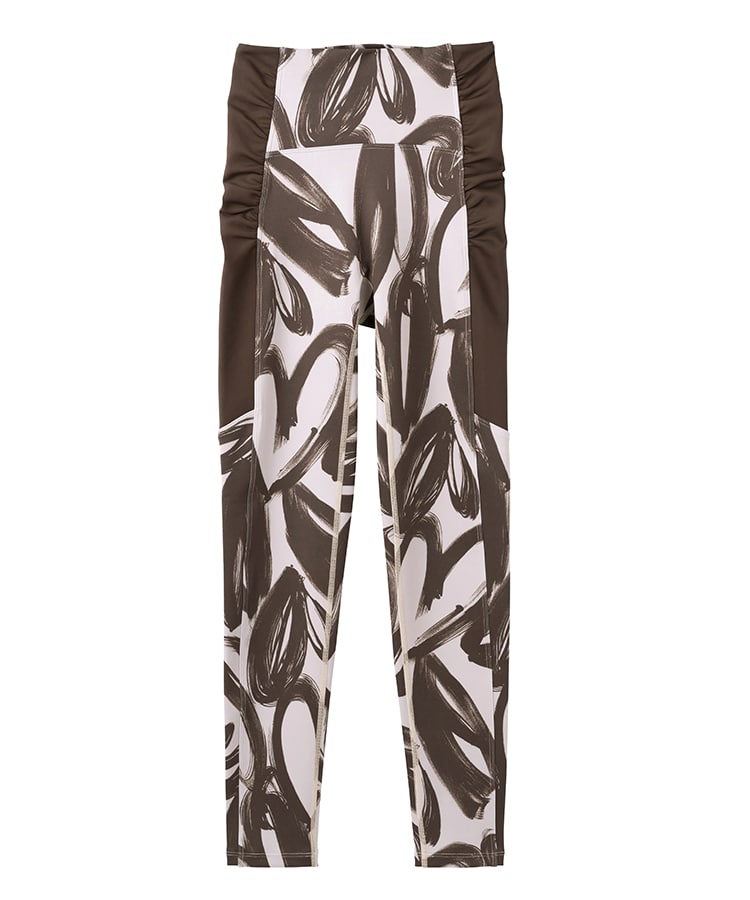 SUKALA】ハートプリントサイドギャザーレギンス(XS・Lサイズ ベージュ