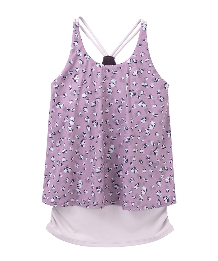 SUKALA】フラワープリントカバータンクトップ(XS・S・Mサイズ ダスティ
