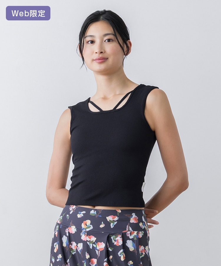 SUKALA】クロスデザインショートタンクトップ(XSサイズ ワイン