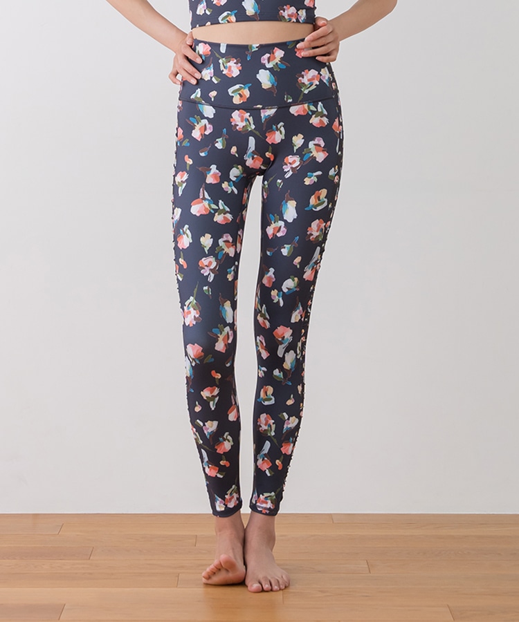 SUKALA】ローズプリントレギンス(XS・S・M・Lサイズ ブラック