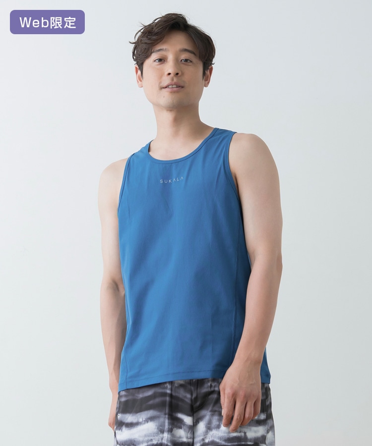 SUKALA】メンズペーパーライクタンクトップ(M・L・LLサイズ ブラウン