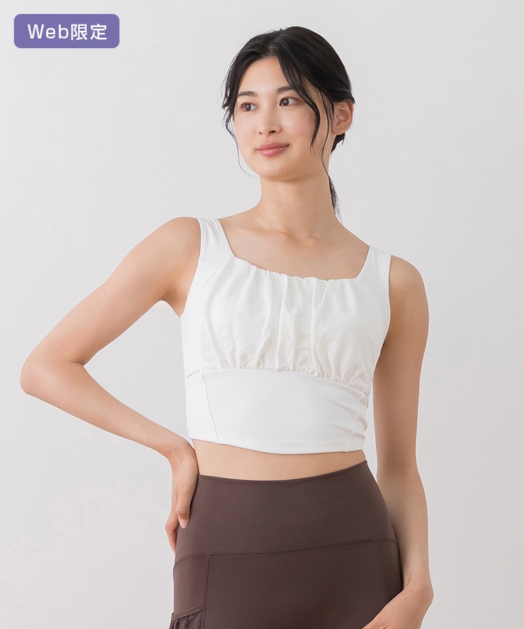 SUKALA】フラワーレースブラトップ(Sサイズ ブラック・ブラウン・オフ