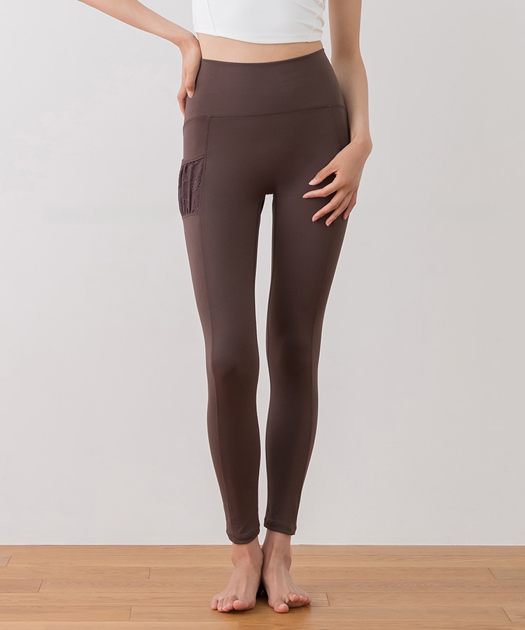 SUKALA】フラワーレースレギンス(XS・S・M・LLサイズ ブラウン