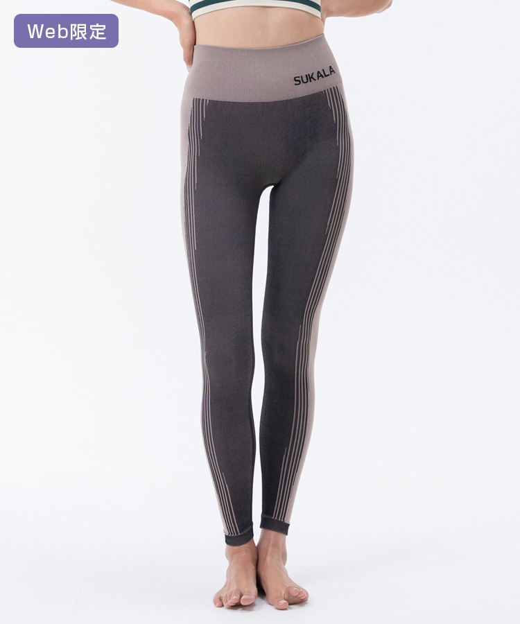 SUKALA】シャドーストライプメランジレギンス(S・M・Lサイズ