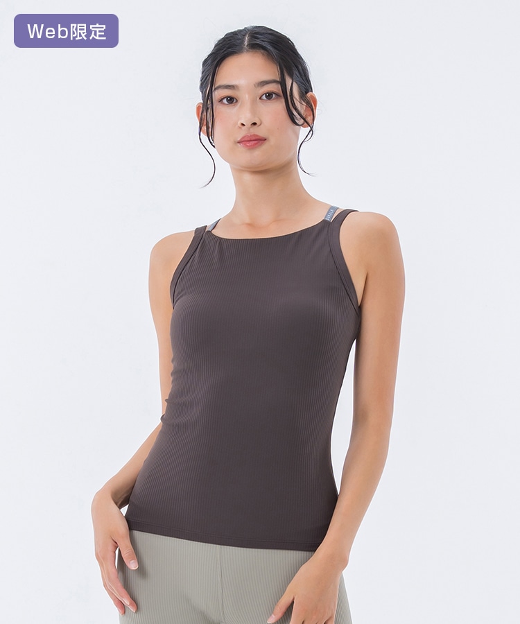 SUKALA】ダブルストラップリブロゴタンクトップ(XS・Sサイズ