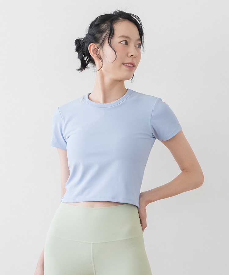 SUKALA】カップ付きクロップドTee(Sサイズ ペールブルー・ボルドー