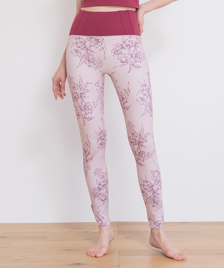 チャコット レギンス ローズプリントレギンス L ヨガ ピラティス