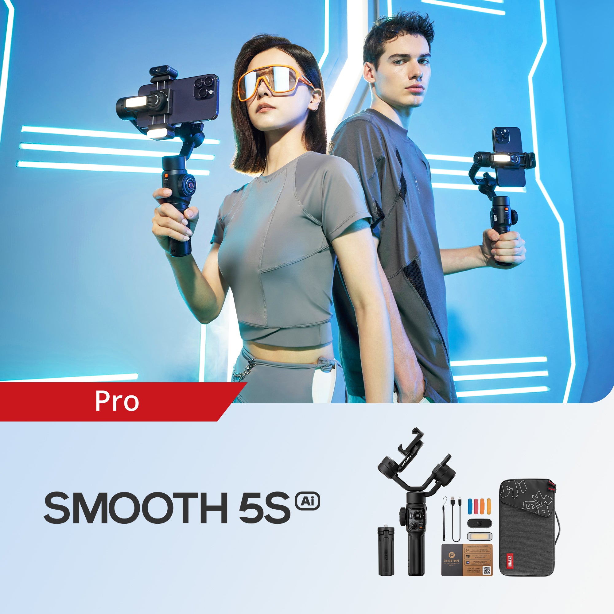 ZHIYUN Smooth 5S AI Gimbal - Advanced AI Tracker, Intelligent